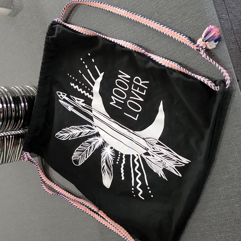 VINTAGE MOON LOVER Cotton Sling Bag Backpack Boho Hippie Festival Travel - Picture 5 of 15